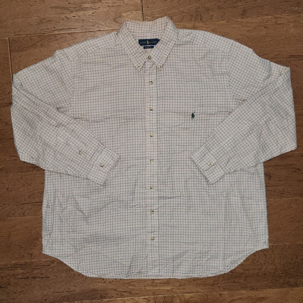 Ralph Lauren Men's Button Down Shirt 2XB 2X Big Classic Fit Striped Long Sleeve
